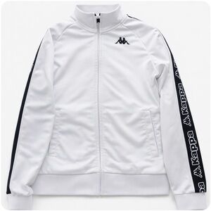 Kappa White Zip Up Jacket with Black Accents